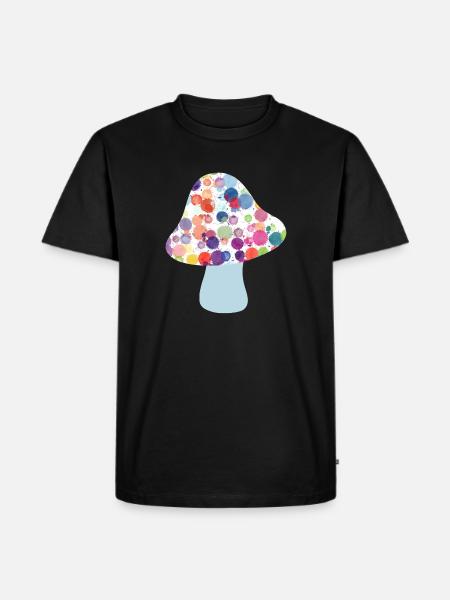 Mushroom Lucky Charm Fall Dots Colorful Kids Dots - Men's Premium Organic T-Shirt - black