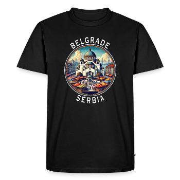 Belgrade, Serbie, Beograd Design - T-shirt Premium bio Homme - noir - Devant - Nico (187cm)