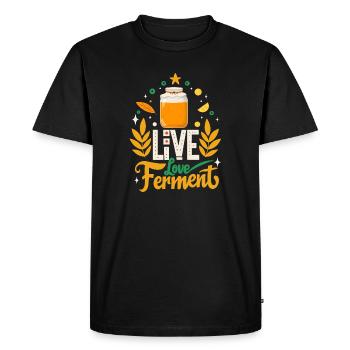Live Love Ferment: Honey fermentation - Men's Premium Organic T-Shirt - black - Front - Nico (187cm)