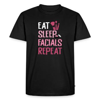 Manger Dormir Soins du visage Répéter - T-shirt Premium bio Homme - noir - Devant - Nico (187cm)