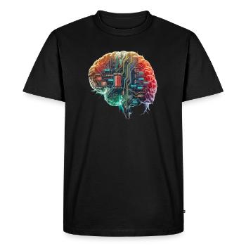 Cerveau électronique - T-shirt Premium bio Homme - noir - Devant - Nico (187cm)