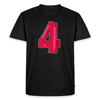Numéro Numéro Quatre 4 - T-shirt Premium bio Homme - noir - Devant - Nico (187cm)