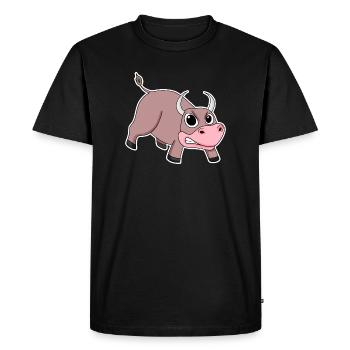 Taureau Motif Animal Enfants - T-shirt Premium bio Homme - noir - Devant - Nico (187cm)