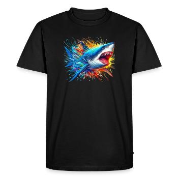 Requin - T-shirt Premium bio Homme - noir - Devant - Nico (187cm)