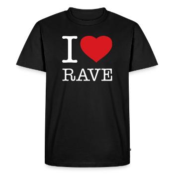 J’ADORE LA RAVE - T-shirt Premium bio Homme - noir - Devant - Nico (187cm)
