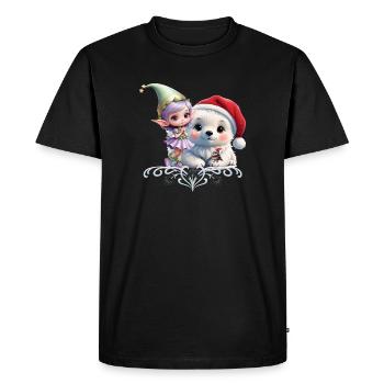 Friends in a fantasy world - Men's Premium Organic T-Shirt - black - Front - Nico (187cm)