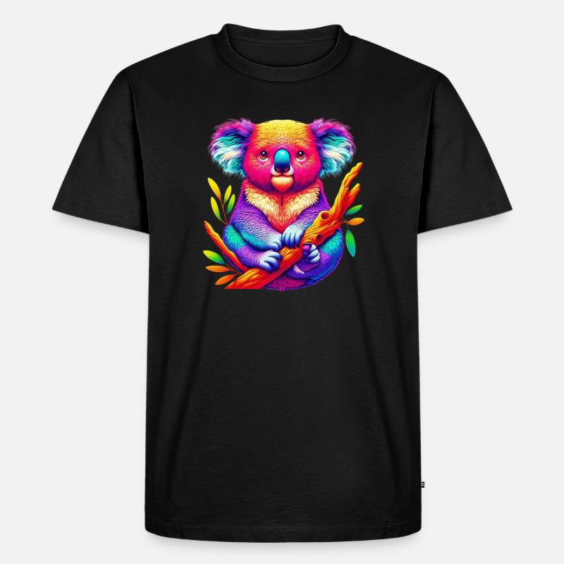 Koala - Männer Premium Bio T-Shirt - Schwarz