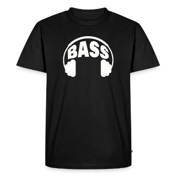BASSE - T-shirt Premium bio Homme - noir - Devant - Nico (187cm)