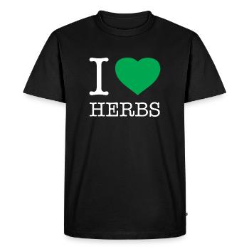 I LOVE HERBS - Men's Premium Organic T-Shirt - black - Front - Nico (187cm)