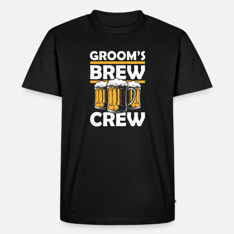 Grooms brew crew - Männer Premium Bio T-Shirt - Schwarz