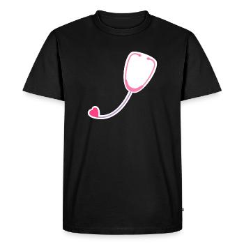 Coloured stethoscope - Men's Premium Organic T-Shirt - black - Front - Nico (187cm)