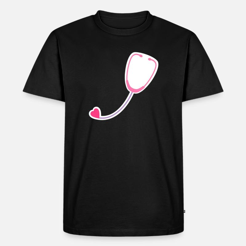 Farbiges Stethoskop - Männer Premium Bio T-Shirt - Schwarz