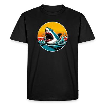 Shark - Men's Premium Organic T-Shirt - black - Front - Nico (187cm)