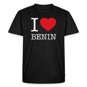 J’ADORE LE BÉNIN - T-shirt Premium bio Homme - noir - Devant - Nico (187cm)