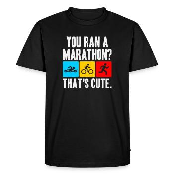 Triathlon suit - triathlete in training - Men's Premium Organic T-Shirt - black - Front - Nico (187cm)