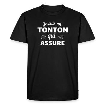 T-shirt Humor Tonton Confidence - Men's Premium Organic T-Shirt - black - Front - Nico (187cm)