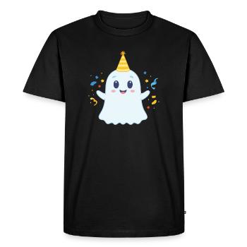 cute party ghost - Men's Premium Organic T-Shirt - black - Front - Nico (187cm)