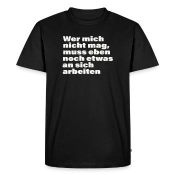 WHO DOESN'T LIKE ME - Men's Premium Organic T-Shirt - black - Front - Nico (187cm)