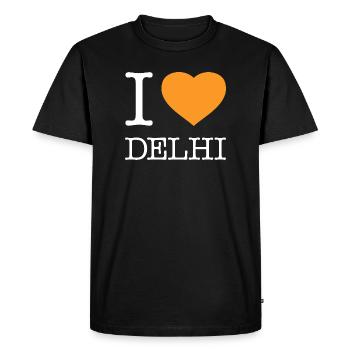 I LOVE DELHI - Men's Premium Organic T-Shirt - black - Front - Nico (187cm)