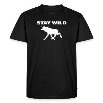 RESTEZ SAUVAGE - T-shirt Premium bio Homme - noir - Devant - Nico (187cm)