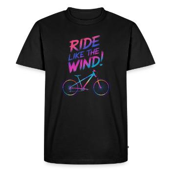 Vibrant Windsurf Bicycle Illustration - Men's Premium Organic T-Shirt - black - Front - Nico (187cm)