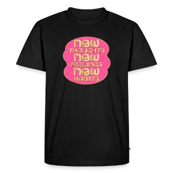THOUGHTS FEELINGS HABITS - Psychology - Men's Premium Organic T-Shirt - black - Front - Nico (187cm)