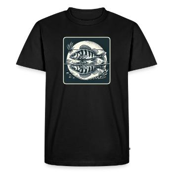 Perch natural angler design - Men's Premium Organic T-Shirt - black - Front - Nico (187cm)
