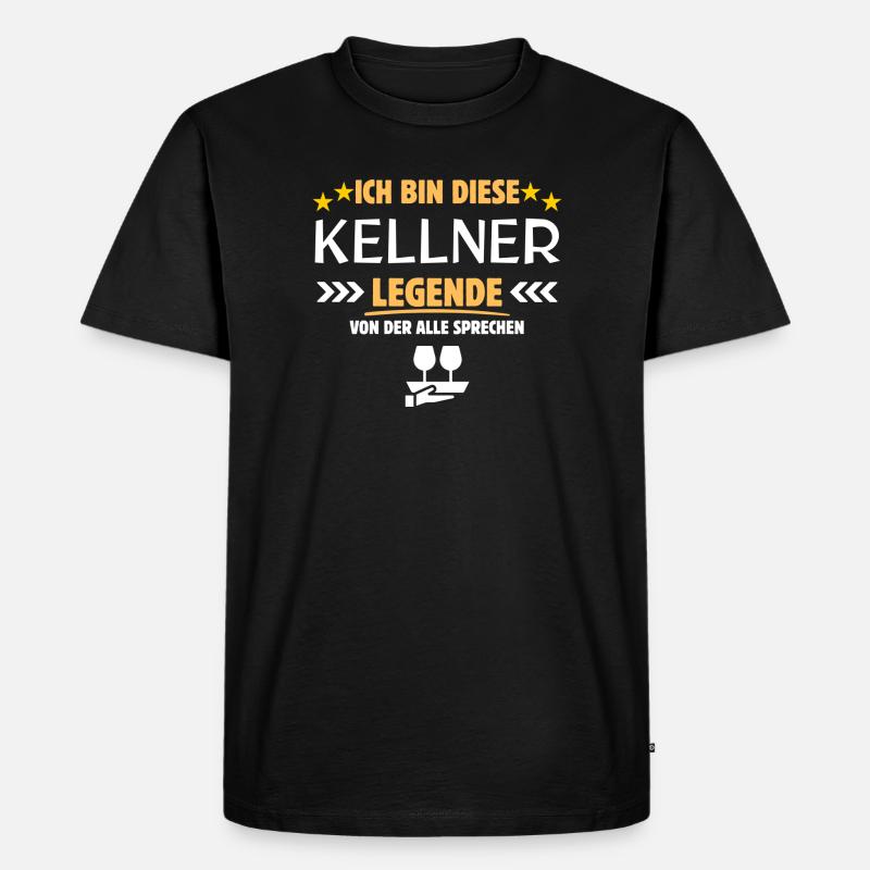 Kellner Legende - Männer Premium Bio T-Shirt - Schwarz