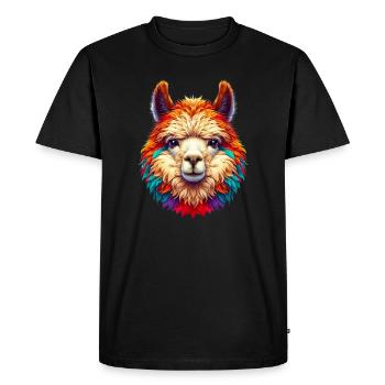 Alpaca - Men's Premium Organic T-Shirt - black - Front - Nico (187cm)