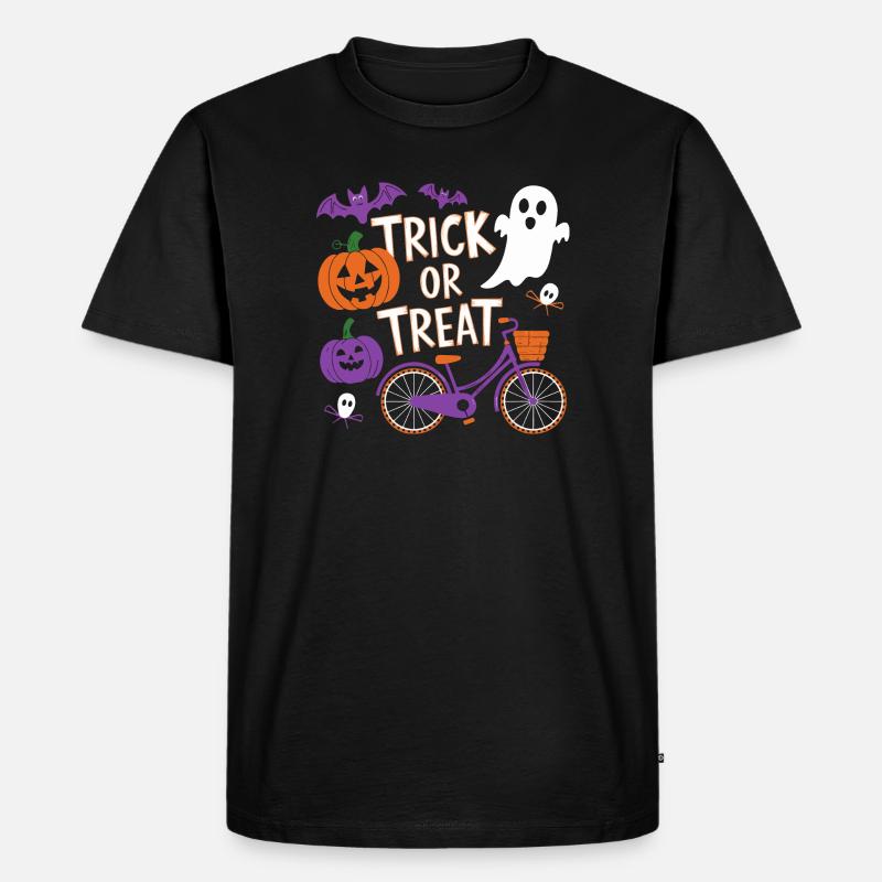 Halloween Fahrrad Süßes oder Saures Design - Männer Premium Bio T-Shirt - Schwarz