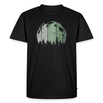 Moon forest tree retro vintage icon logo - Men's Premium Organic T-Shirt - black - Front - Nico (187cm)