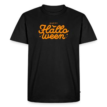 Conception effrayante de chauve-souris et de citrouille d’Halloween - T-shirt Premium bio Homme - noir - Devant - Nico (187cm)