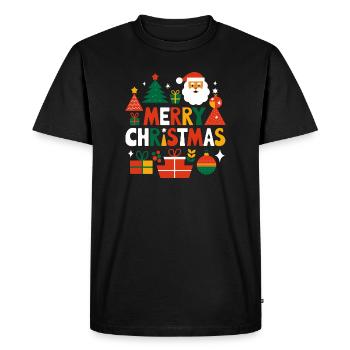 Design vibrant de joyeux Noël - T-shirt Premium bio Homme - noir - Devant - Nico (187cm)
