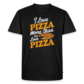Pizza Love Typography Design - Men's Premium Organic T-Shirt - black - Front - Nico (187cm)