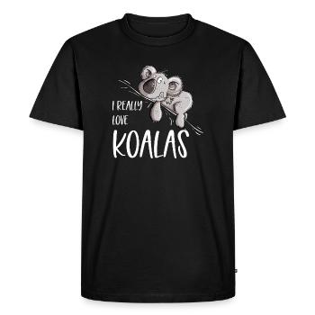 J’aime vraiment Koalas Koala Bear - T-shirt Premium bio Homme - noir - Devant - Nico (187cm)