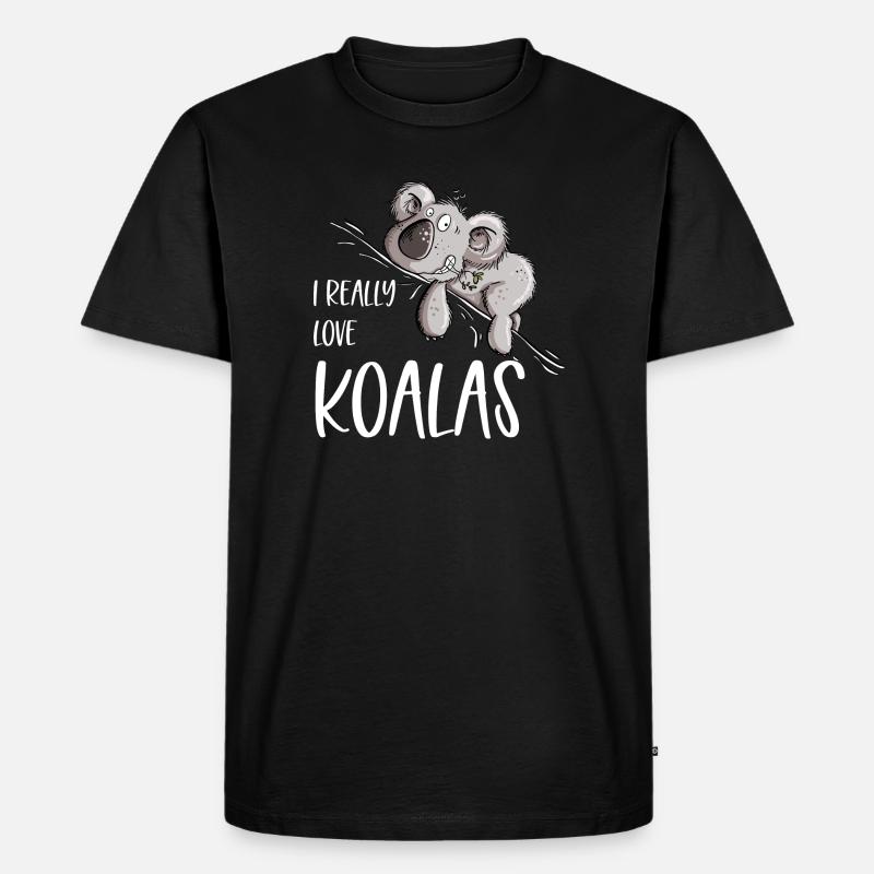 I Really Love Koalas Koala Bär - Männer Premium Bio T-Shirt - Schwarz