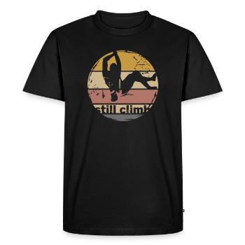 escalade rétro bloc symbole logo icône vintage - T-shirt Premium bio Homme - noir - Devant - Nico (187cm)