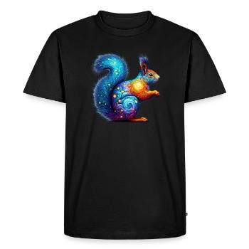 Écureuil - T-shirt Premium bio Homme - noir - Devant - Nico (187cm)
