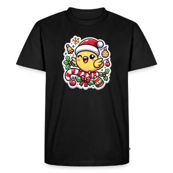 Puce de Canari de Noël - T-shirt Premium bio Homme - noir - Devant - Nico (187cm)