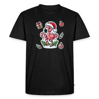 Plaisir festif des flamants roses - T-shirt Premium bio Homme - noir - Devant - Nico (187cm)