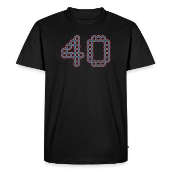 40. 40 YEARS. 40th ANNIVERSARY. 40 YEARS ANNIVERSARY. - Men's Premium Organic T-Shirt - black - Front - Nico (187cm)