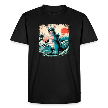 Funny Monster Chihuahua Dogzilla Anime Manga Japan - Men's Premium Organic T-Shirt - black - Front - Nico (187cm)