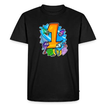 Numéro 1 Numéro Un - Motif Poissons - T-shirt Premium bio Homme - noir - Devant - Nico (187cm)