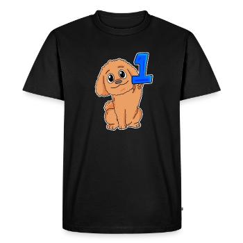 Numéro 1 Numéro Un - Motif Chien - T-shirt Premium bio Homme - noir - Devant - Nico (187cm)