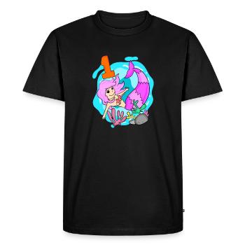 Numéro 1 Numéro Un - Motif Sirène - T-shirt Premium bio Homme - noir - Devant - Nico (187cm)