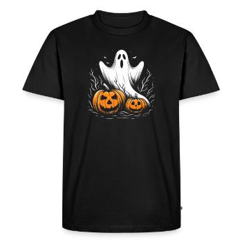Fantôme d’Halloween - T-shirt Premium bio Homme - noir - Devant - Nico (187cm)