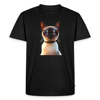 Chat siamois Chat siamois Chat siamois Chat siamois Chats siamois - T-shirt Premium bio Homme - noir - Devant - Nico (187cm)