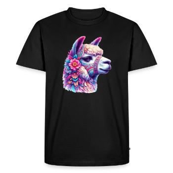 Alpaga - T-shirt Premium bio Homme - noir - Devant - Nico (187cm)