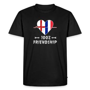 L'Angleterre et la France : une amitié à 100 % - T-shirt Premium bio Homme - noir - Devant - Nico (187cm)