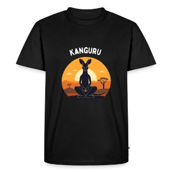Kanguru - T-shirt Premium bio Homme - noir - Devant - Nico (187cm)